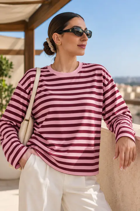 T-shirt Rayé Oversize — Daizo Tunisie